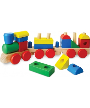 Melissa & Doug Stacking Train Wooden Blocks 18Pcs Tr6073087
