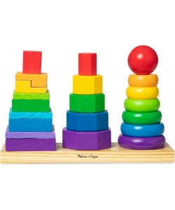 Melissa & Doug Geometrical Stacker Wooden Blocks 21Pcs Tr6073093