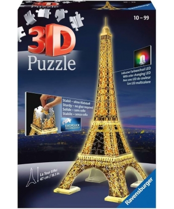 Ravensburger Puzzle 3D Night Edition Tour Eiffel Paris Rv12579-1