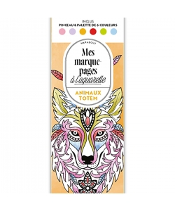 Mes Marque-Pages A L Aquarelle - Animaux Totem +Pinceau +Palette