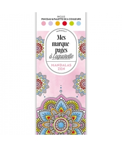 Mes Marque-Pages A L Aquarelle - Mandalas Zen +Pinceau +Palette
