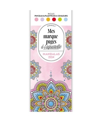Mes Marque-Pages A L Aquarelle - Mandalas Zen +Pinceau +Palette