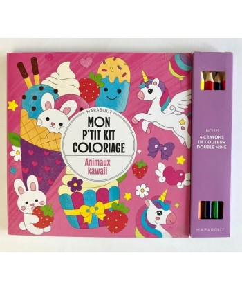 Mon P Tit Kit Coloriage - Animaux Kawai +Crayons