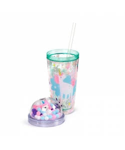 Cup Puckator Unicorn Magic Double Walled W/Straw Cup84