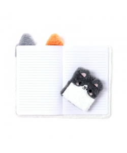 Notebook Puckator Adoramals Lola The Cat Plush With Pouch Mini Memo132