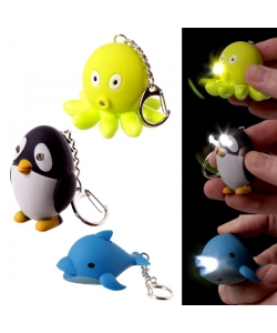 Keyring Puckator Octopus Penguin Dolphin Led Sealife With Sound Key19
