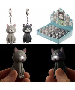 Keyring Puckator Cat Led Meowing Sound Key104