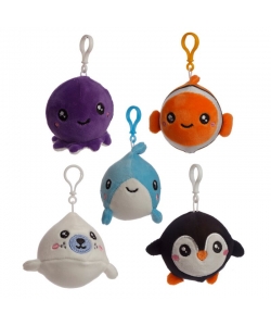 Keyring Puckator Adoramals Squeezies Squishy Plush Sealife Key204