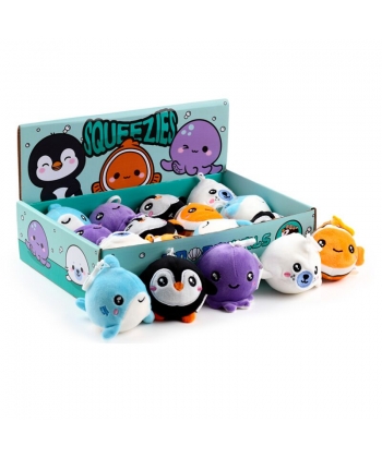 Keyring Puckator Adoramals Squeezies Squishy Plush Sealife Key204
