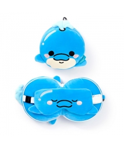 Plush Travel Cushion Puckator Relaxeazzz Adoramals Blu The Dolphin W/Eye Mask Cush350