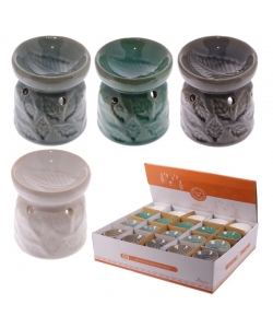 Oil Burner Puckator Eden Small Ceramic With Leaves Pattern Ob247