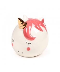 Money Bank Puckator Enchanted Rainbows Unicorn Ceramic White Mb267