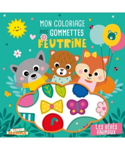 Mon P Tit Hemma Mon Coloriage Avec Gommettes En Feutrine - Les Bebes Animaux