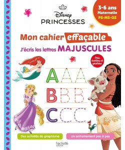 Disney Princesses Mon Cahier Effacable - J Ecris Les Lettres Majuscules