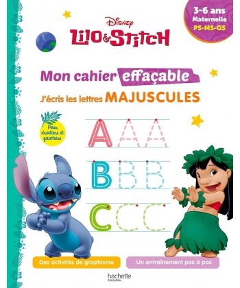 Lilo Stitch Mon Cahier Effacable - J Ecris Les Majuscules