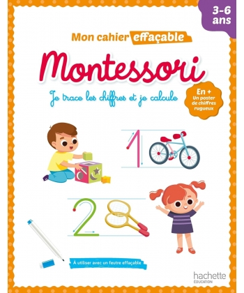 Mon Cahier Effacable Montessori - Je Trace Les Chiffres Et Je Calcule