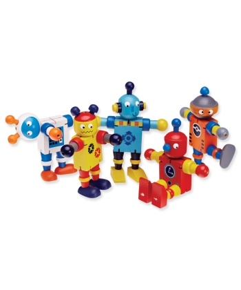 Scrunchems Wooden Flexi Robot Assorted 16180Fsc