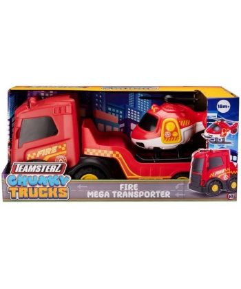 Hti Teamsterz Chunky Trucks Fire Transporter With Helicopter 1425008
