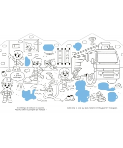 Coller Et Colorier - La Caserne De Pompiers