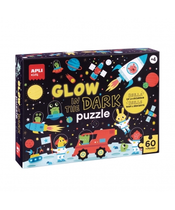 Puzzle Glow In The Dark Space 60/Pack - Apli