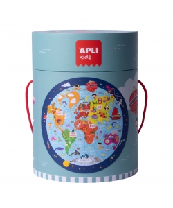 Puzzle Circular Worldmap 48/Pack - Apli