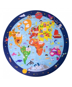 Puzzle Circular Worldmap 48/Pack - Apli