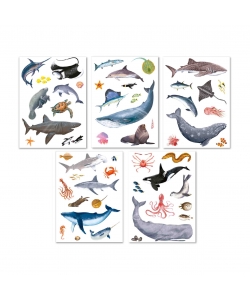 Sticker Realistic Marine Creature 50/Pack - Apli