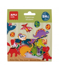 Sticker Foam Eva Dinosaurs 24/Pack - Apli