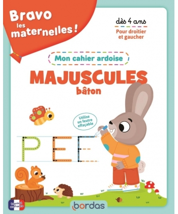 Bravo Les Maternelles - Mon Cahier Ardoise - Majuscules Baton Des 4Ans