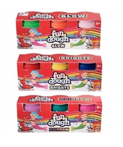 Hti Fun Dough Glitter Glow And Neon 3/Pack Assorted 1376654