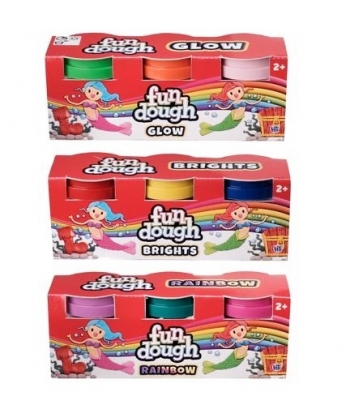 Hti Fun Dough Glitter Glow And Neon 3/Pack Assorted 1376654
