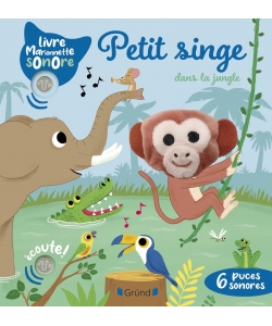 Livre Marionnette Sonore - Petit Singe Dans La Jungle
