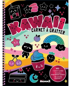 Carnet A Gratter - Kawaii Avec 1 Carnet A Gratter, 25 Stickers Holographiques Pailletes