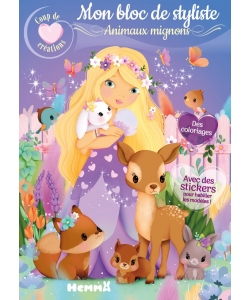 Coup De Coeur Creations - Mon Bloc De Styliste - Animaux Mignons - Des Coloriages - Avec Des Sticker