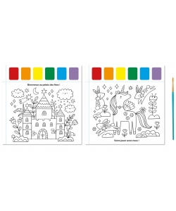 Peinture Magique - Monde Magique - Avec Un Pinceau Et Une Palette De Couleurs A Chaque Page !