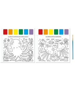 Peinture Magique - Sous L Ocean - Avec Un Pinceau Et Une Palette De Couleurs A Chaque Page !