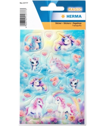 Happy Unicorn Transpuffy - Stickers Herma