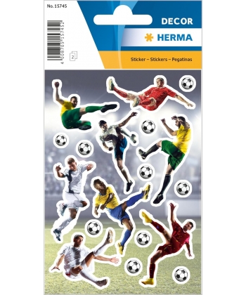 Footballer In Action Glittery - Sticker Herma