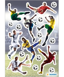 Footballer In Action Glittery - Sticker Herma