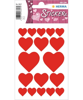 Hearts Red - Sticker Herma