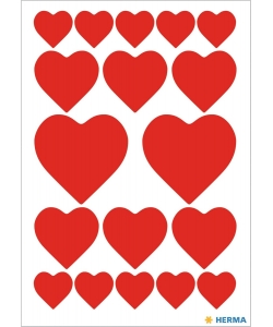 Hearts Red - Sticker Herma