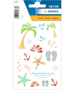 Sticker Decor On The Beach Glittery