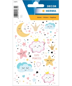 Sticker Decor Cute Princess Glittery