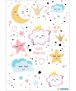Sticker Decor Cute Princess Glittery
