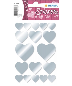 Sticker Decor Heart Silver
