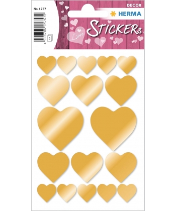 Sticker Decor Heart Gold