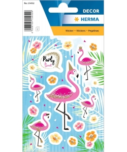 Flamingo Party Time Glittery - Sticker Herma