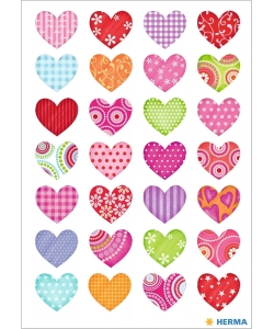 Sticker Decor Colorful Hearts