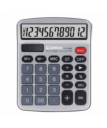 Calculator Comix 12 Digits Grey Cs-2282