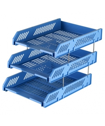 Letter Tray Comix A4 Plastic 3-Tier Document Black B2060